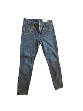 Pistola Dark Wash Skinny Jeans With Zipper Details Size 28 Cotton/Spandex Blend
